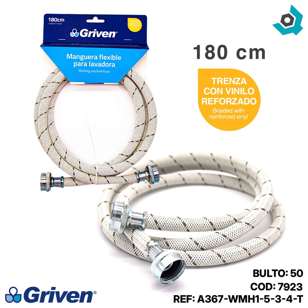MANGUERA PARA LAVADORA 180CM GRIVEN