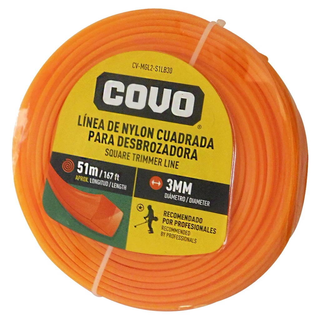 NYLON CUADRADO PARA DESMALEZADORA 51MT X 3MM COVO