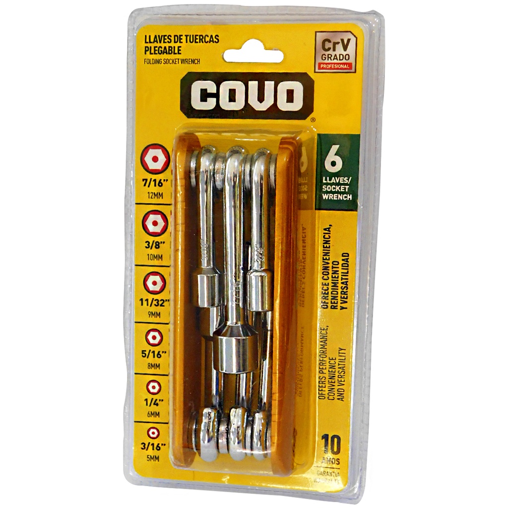 JUEGO DE LLAVES HEXAGONAL 6 EN 1 COVO