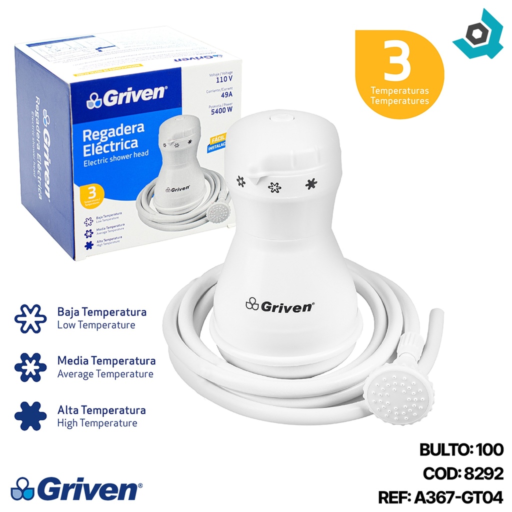 REGADERA ELECTRICA PARA BANO GRIVEN