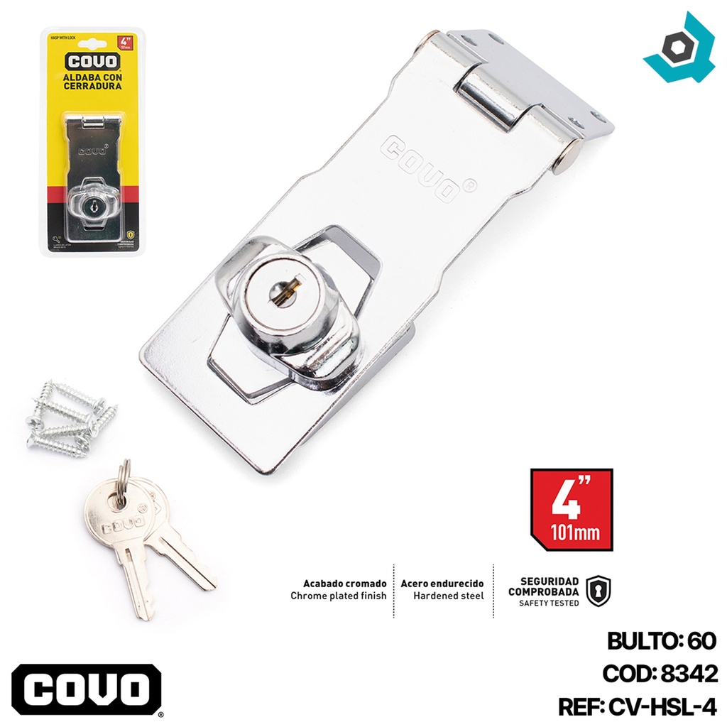 ALDABA 4" CON CERRADURA COVO