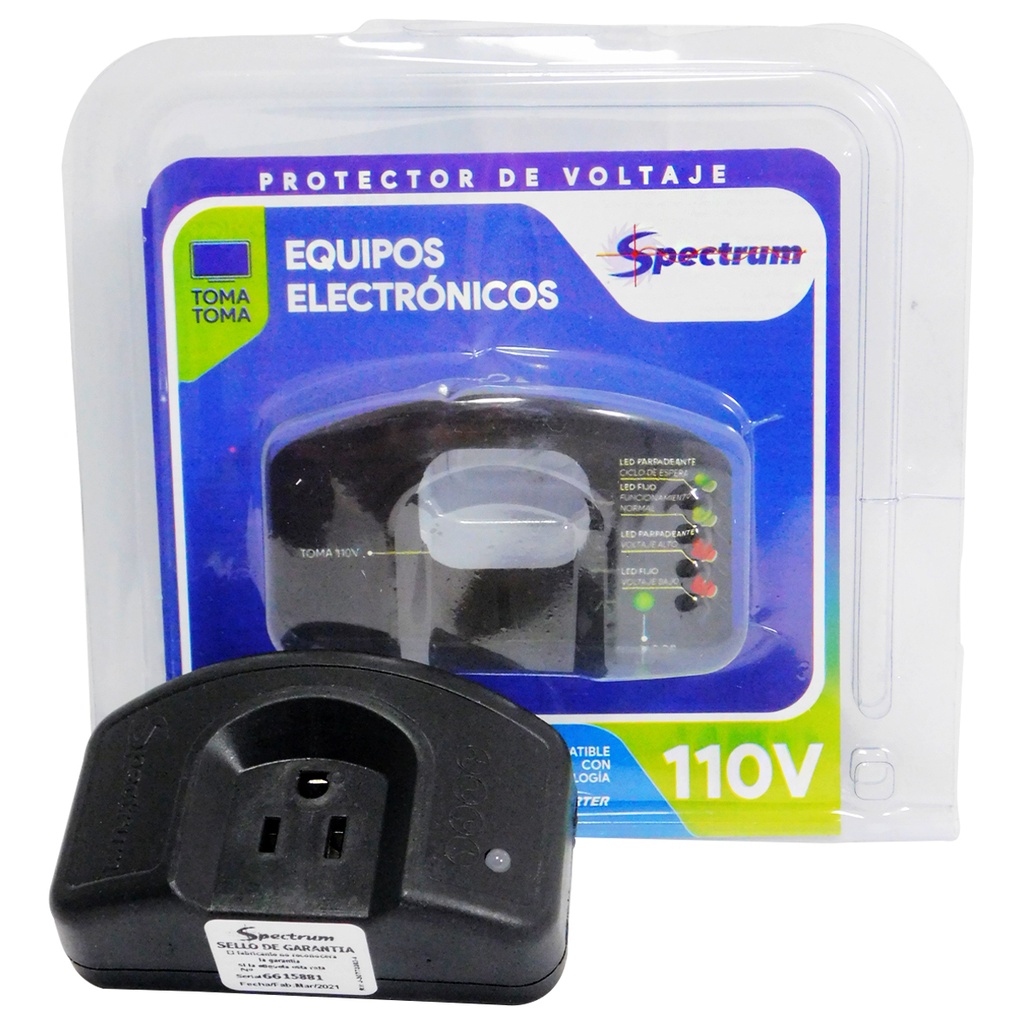 PROTECTOR DE VOLTAJE 110V PARA EQUIPOS ELECTRONICOS SPECTRUM