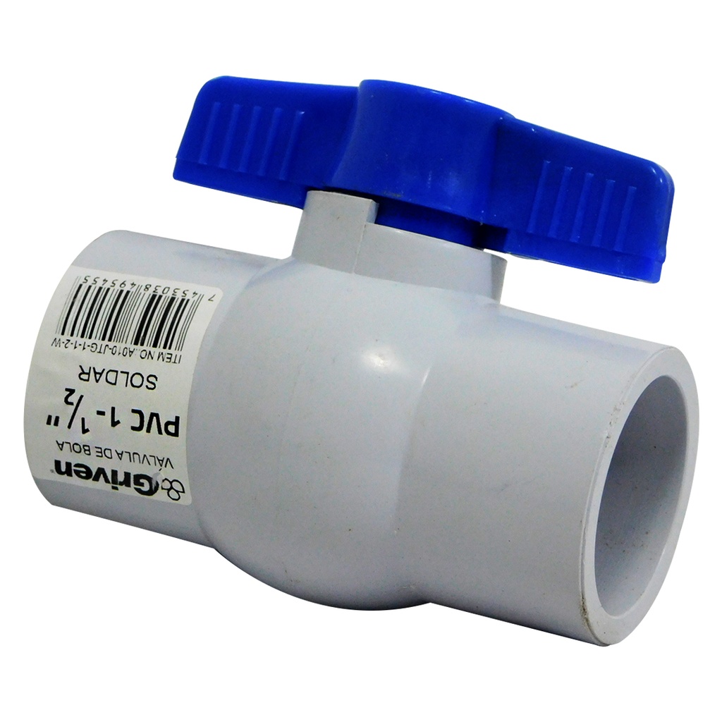 VALVULA 1 1/2" DE PVC SIN ROSCA GRIVEN