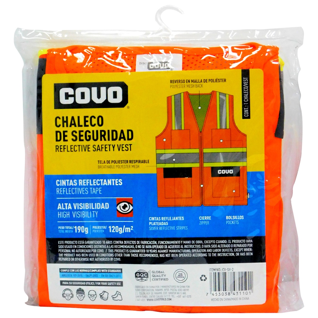 CHALECO DE SEGURIDAD REFLECTIVO COVO