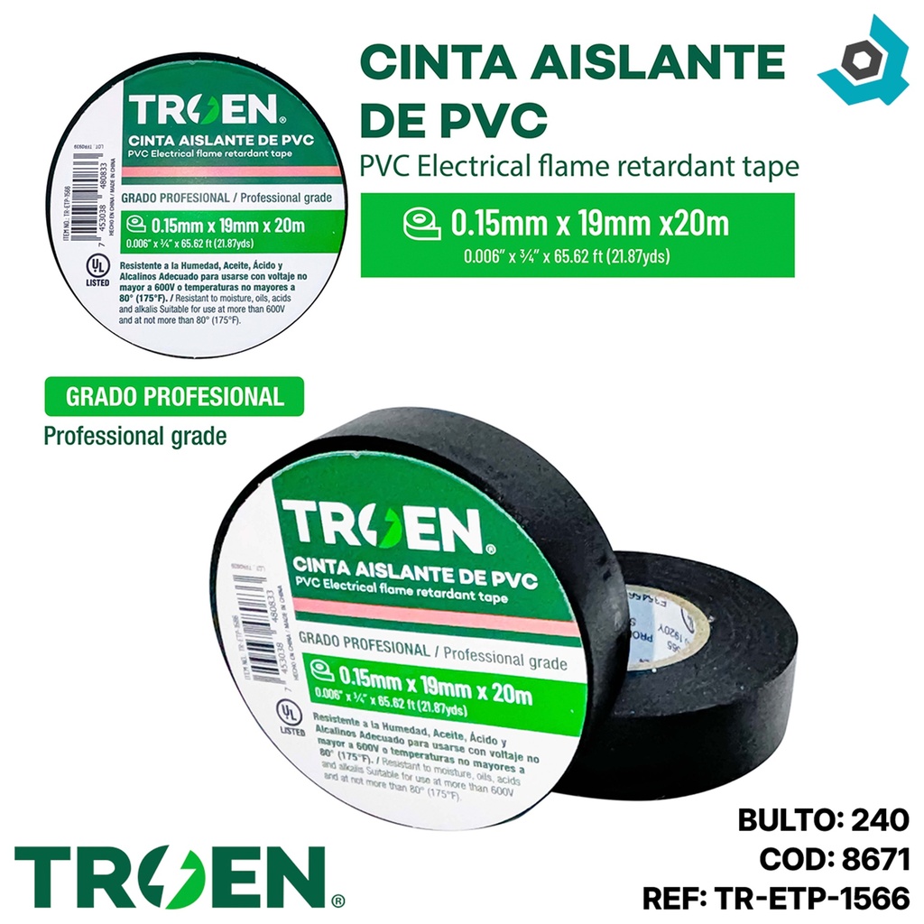 TEIPE ELECTRICO 20.1M CINTA AISLANTE TROEN