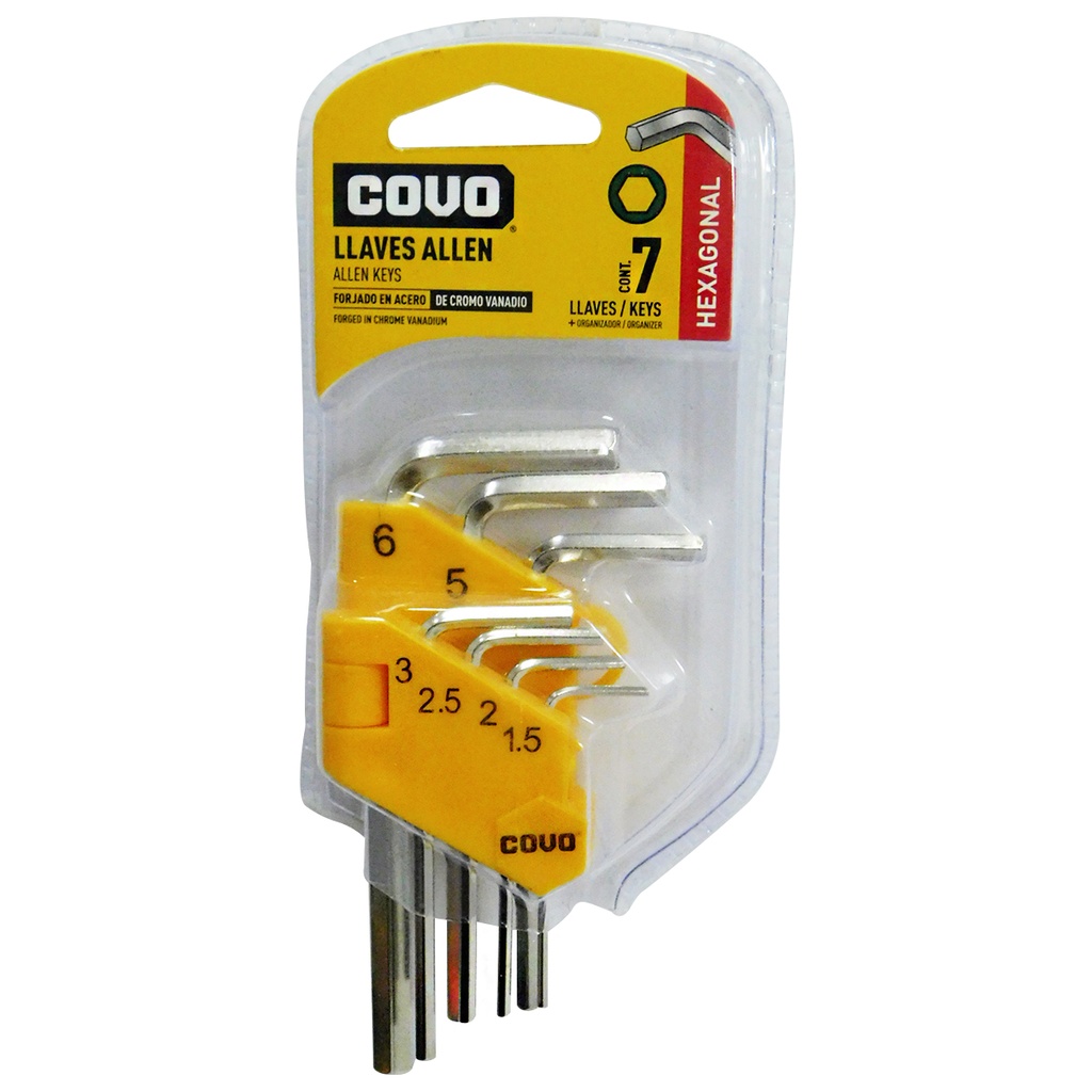 JUEGO DE LLAVES ALLEN 7 PIEZAS COVO