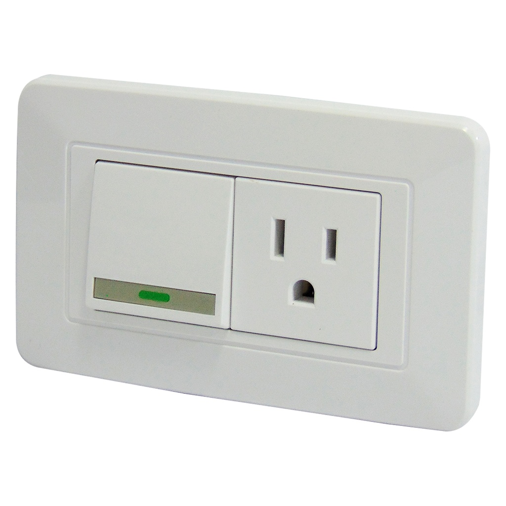 APAGADOR CON TOMA SENCILLO BLANCO TROEN