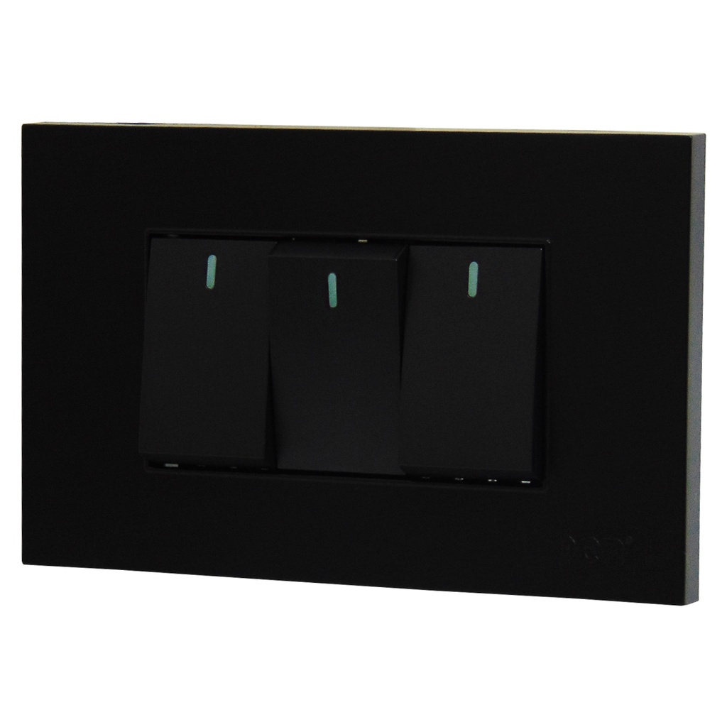 APAGADOR TRIPLE NEGRO TROEN