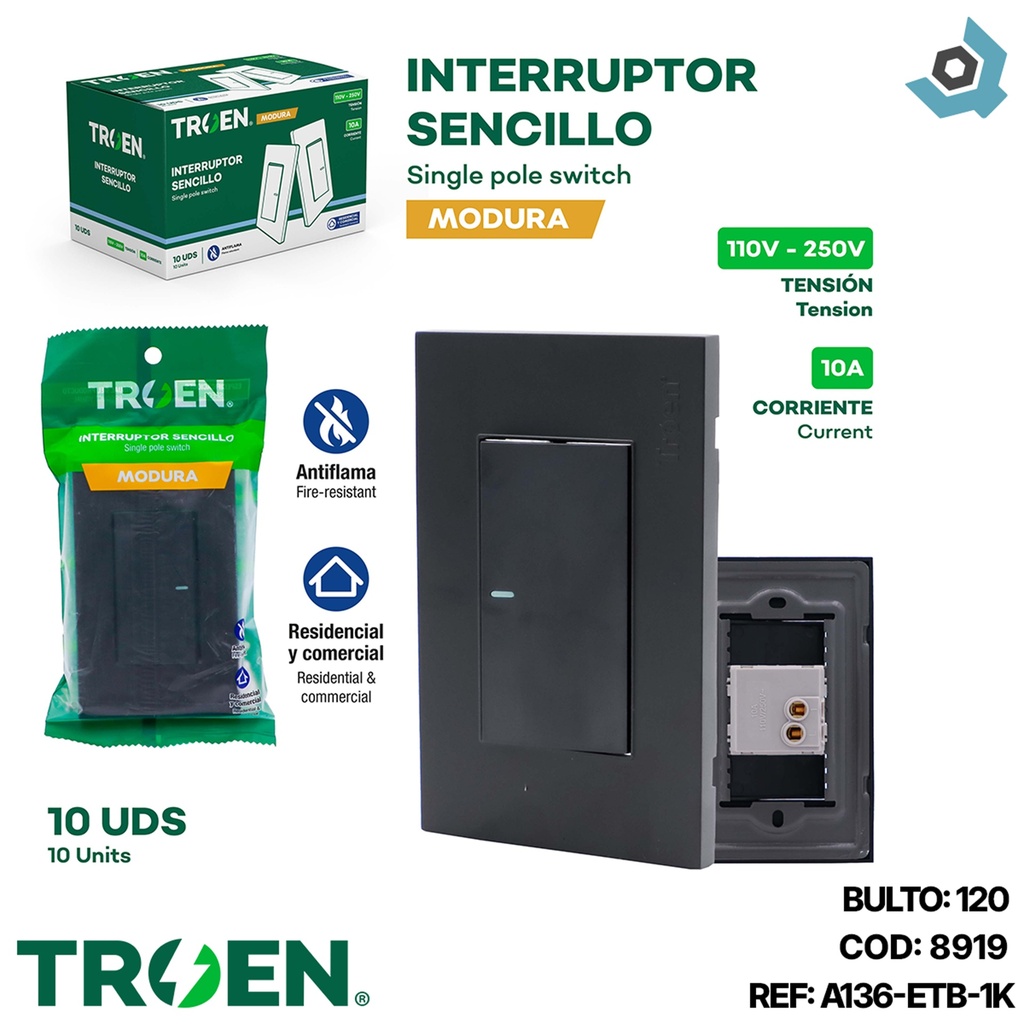 APAGADOR INDIVIDUAL NEGRO TROEN