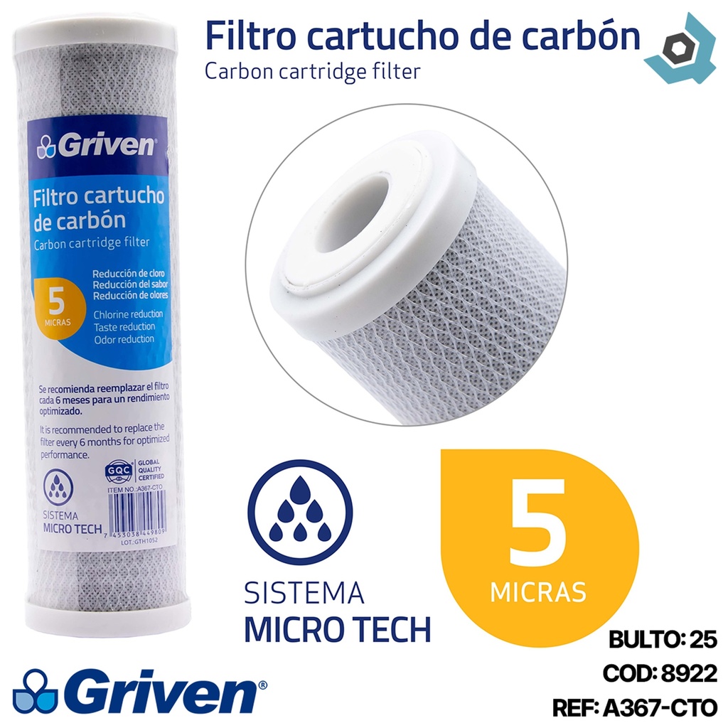 FILTRO DE CARBON ACTIVADO GRANULADO GRIVEN
