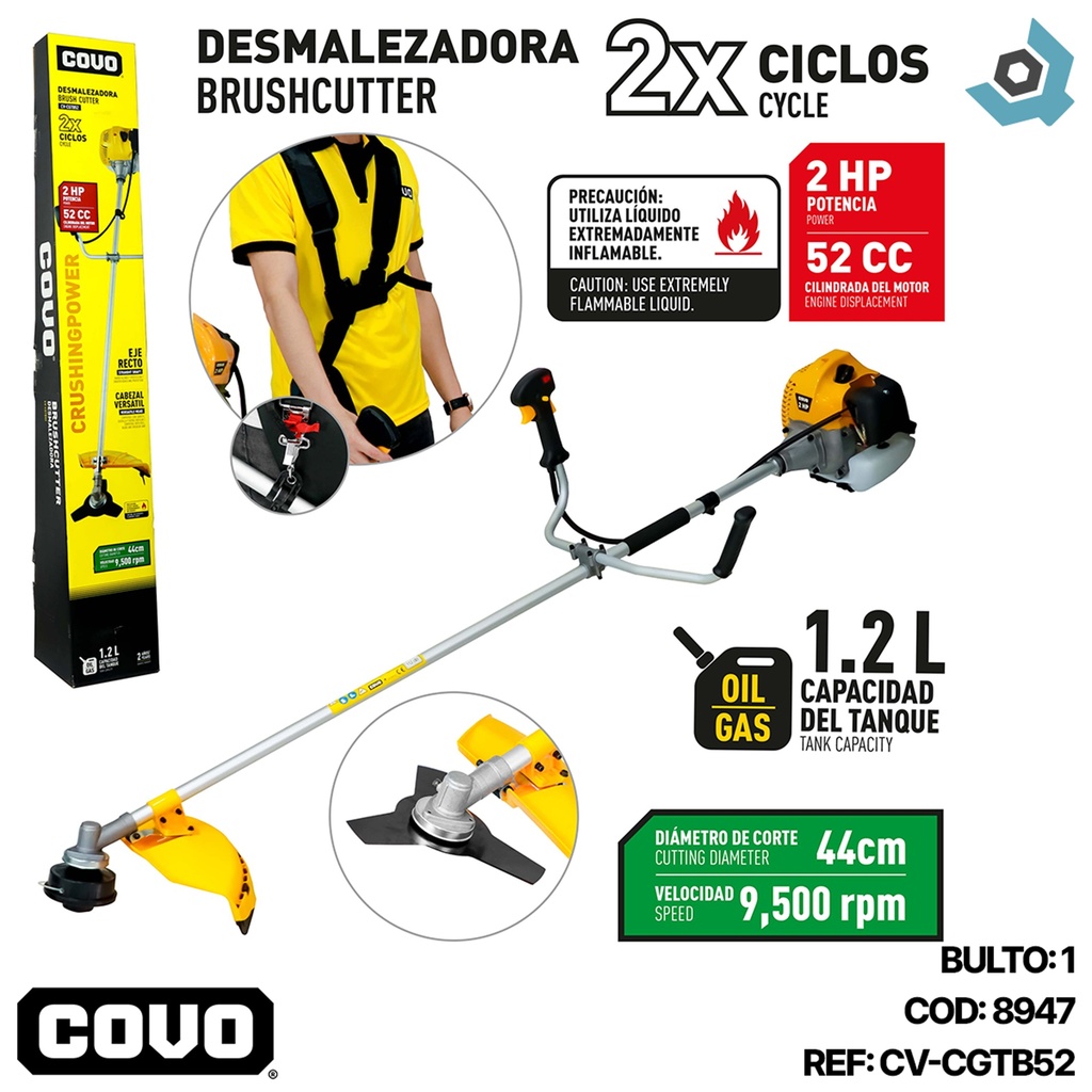 DESMALEZADORA 52CC X 2HP COVO