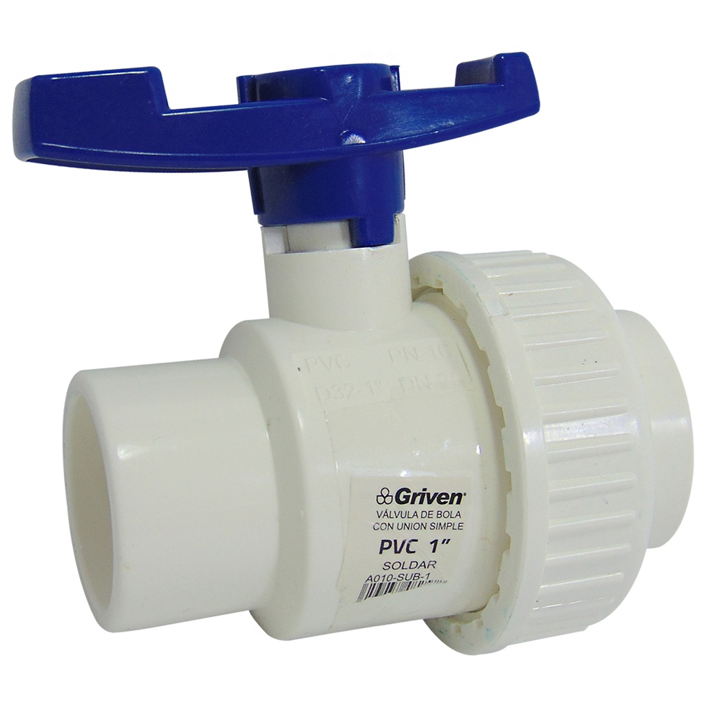 VALVULA 1" DE PVC UNION SIMPLE GRIVEN