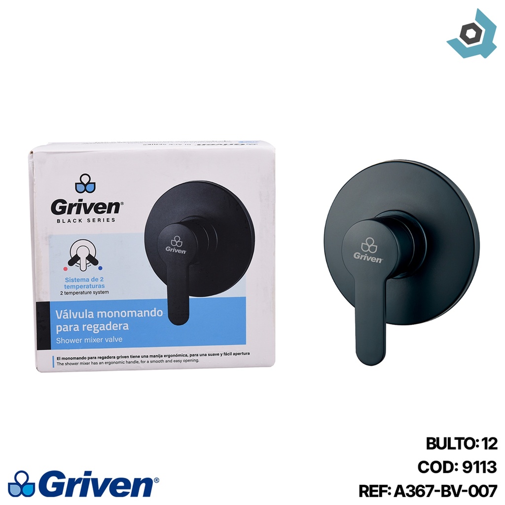 LLAVE PARA DUCHA 1/2" MONOMANDO GRIVEN