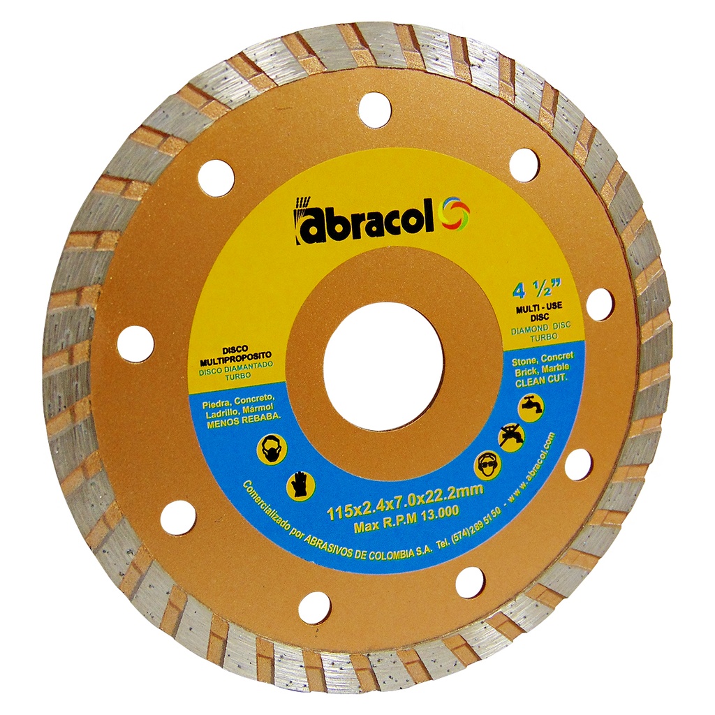DISCO DIAMATADO 4 1/2" CORTE TURBO ABRACOL