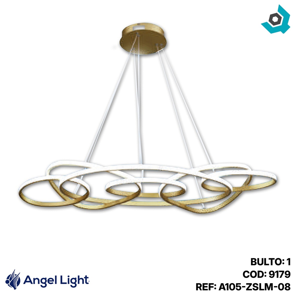 LAMPARA LED COLGANTE 105W 6 OVALOS ANGEL LIGHT