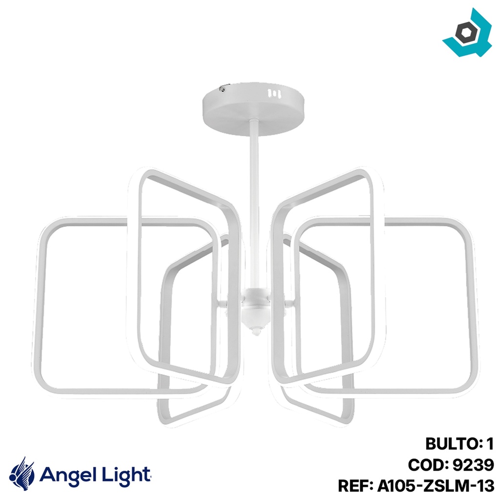 LAMPARA LED COLGANTE 100W 6 CUADRADOS ANGEL LIGHT