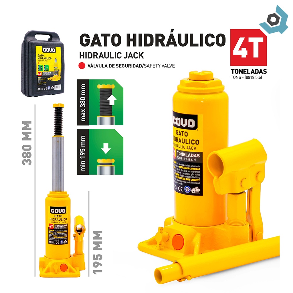 GATO HIDRAULICO 4 TONELADAS COVO