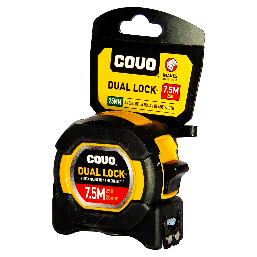 CINTA METRICA 7.5MT DOBLE SEGURO COVO