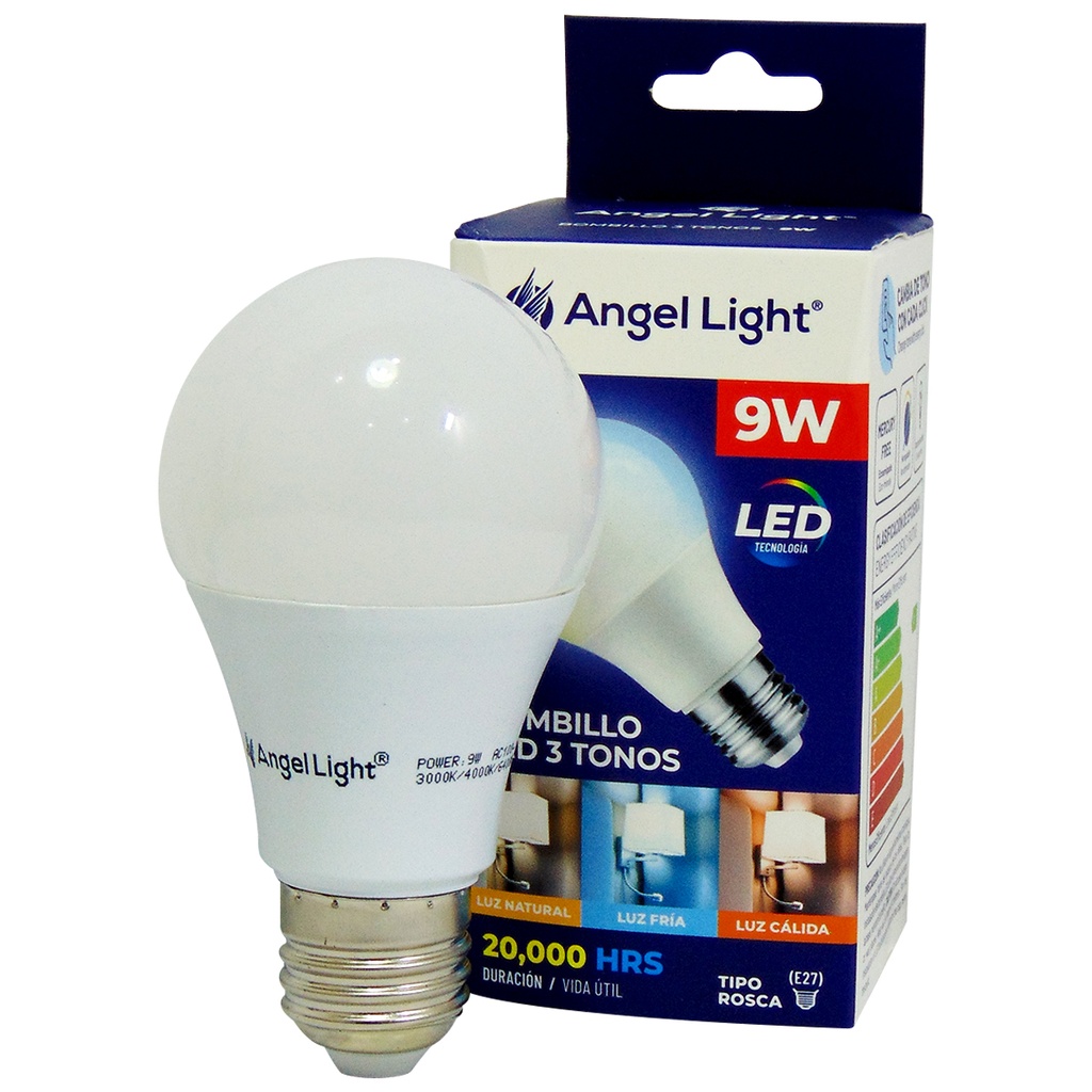 BOMBILLO LED 9W 3 TONOS ANGEL LIGHT