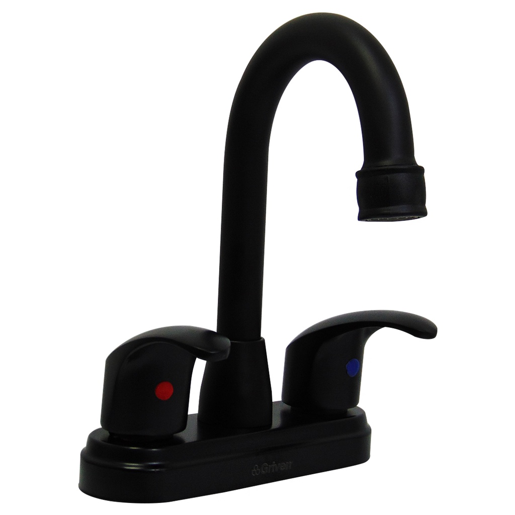 GRIFERIA PARA LAVAMANOS 4" CUELLO DE CISNE GRIVEN BLACK