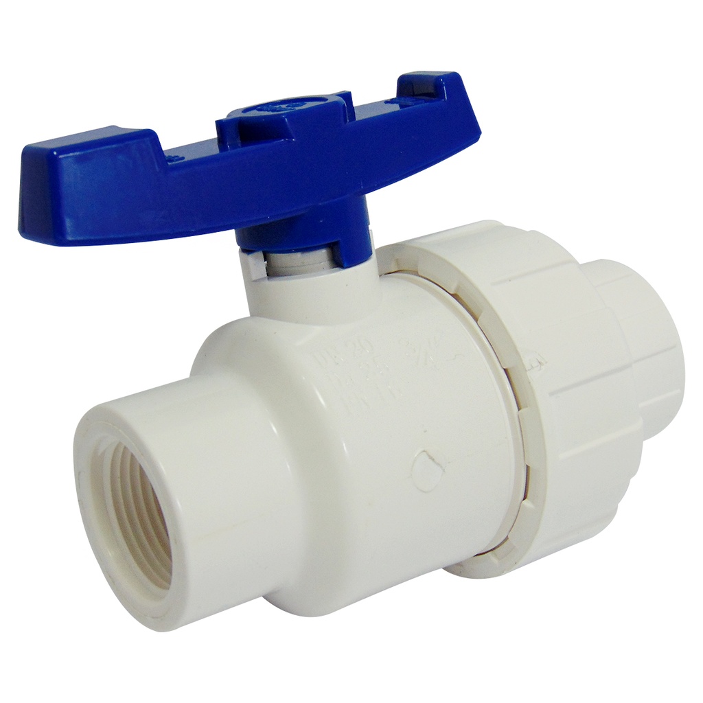 VALVULA 3/4" DE PVC CON ROSCA UNION SIMPLE GRIVEN