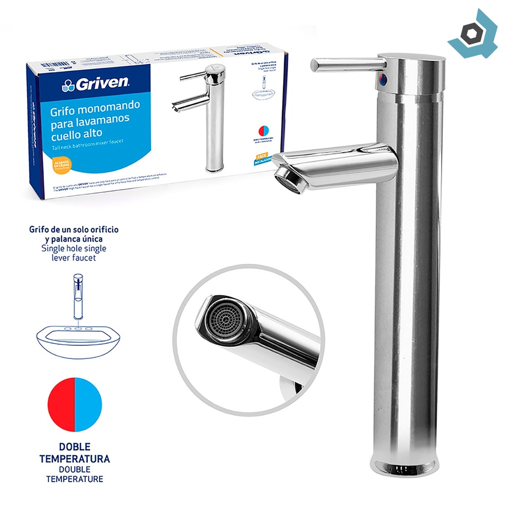 GRIFERIA PARA LAVAMANOS MONOMANDO GRIVEN