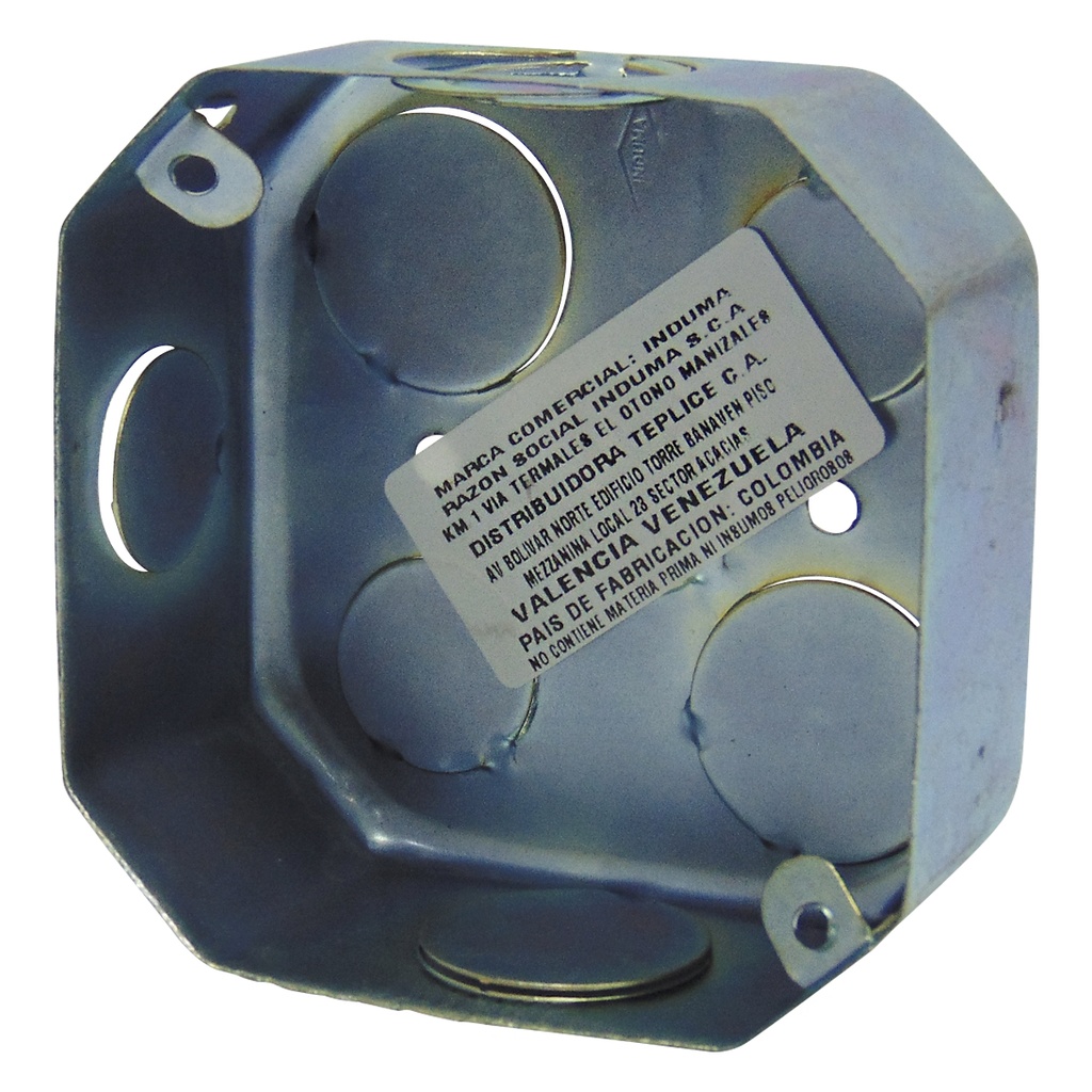 CAJETIN ELECTRICO OCTAGONAL ZINCADO CALIBRE 26 INDUMA