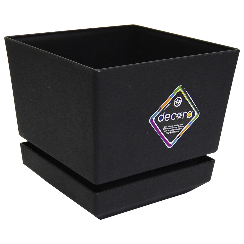 MATERO Y PLATO PP ART CUAD TEX L15 NEGRO DP