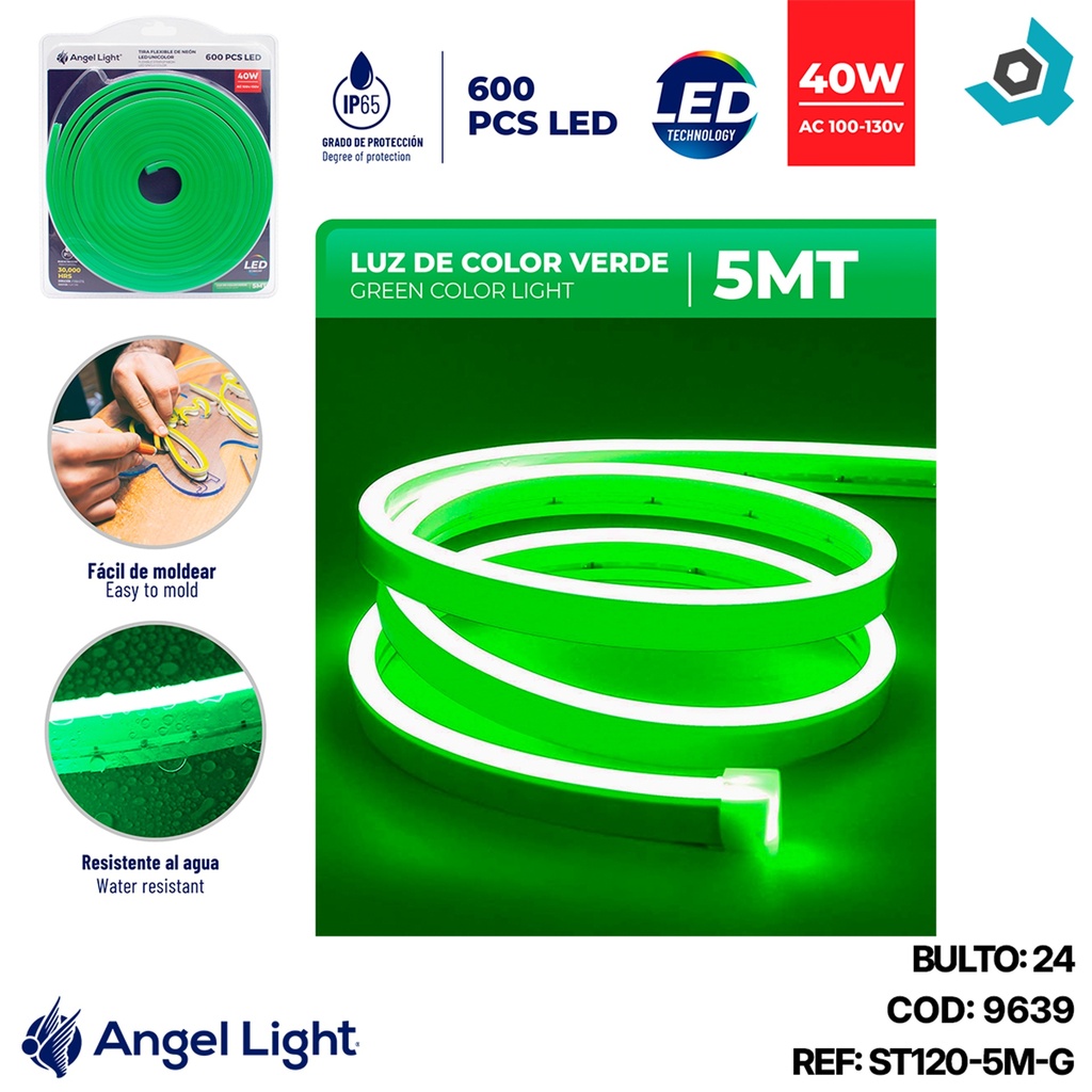 TIRA DE LUZ LED 5 METROS VERDE ANGEL LIGHT