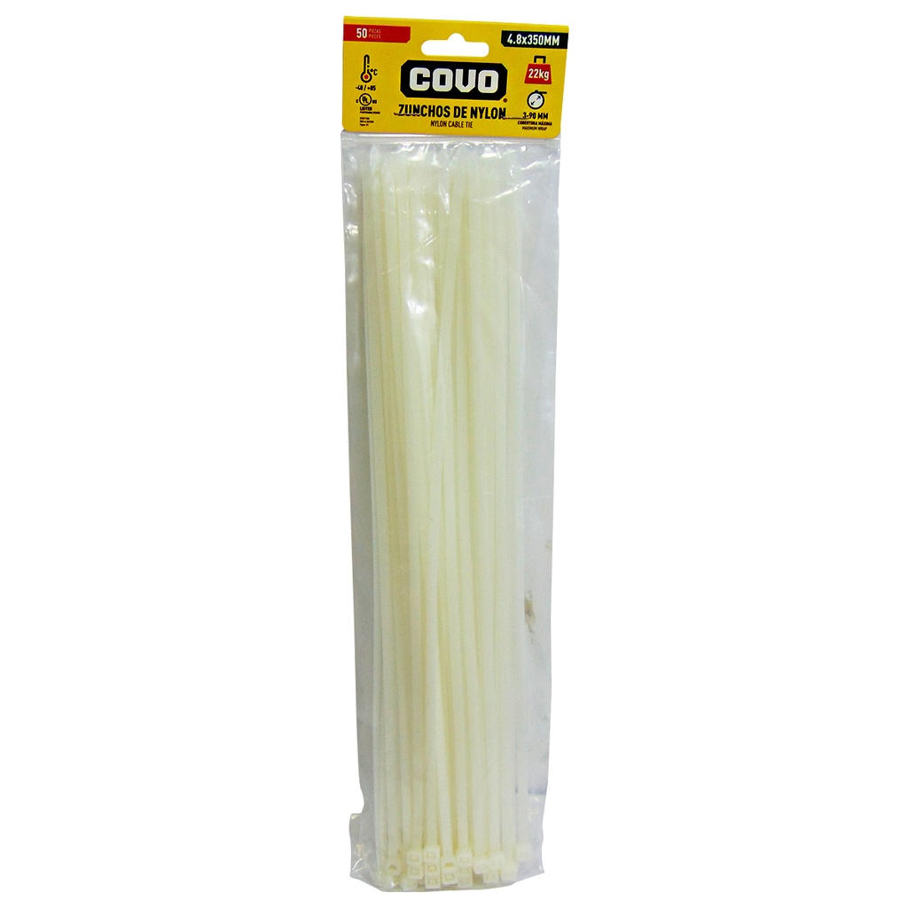 TIRRAJE NYLON BLANCO 4.8X350MM COVO