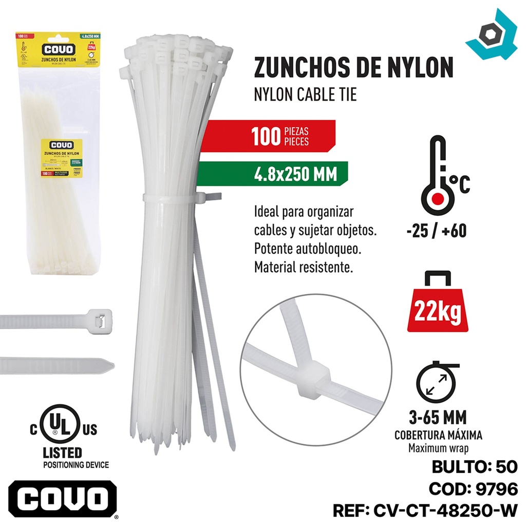 TIRRAJE NYLON BLANCO 4.8-250MM COVO