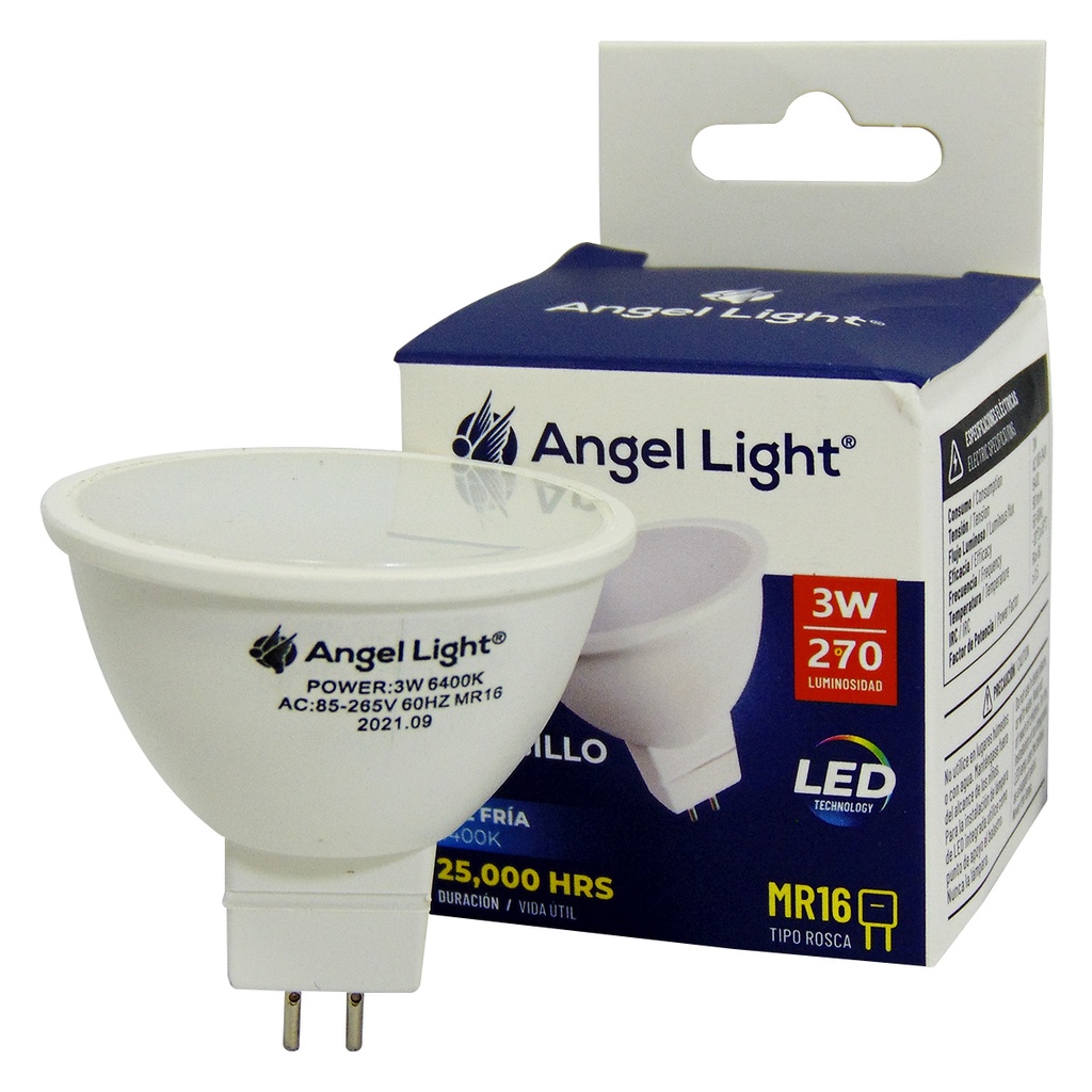 BOMBILLO LED DICROICO 3W ROSCA MR16 ANGEL LIGHT