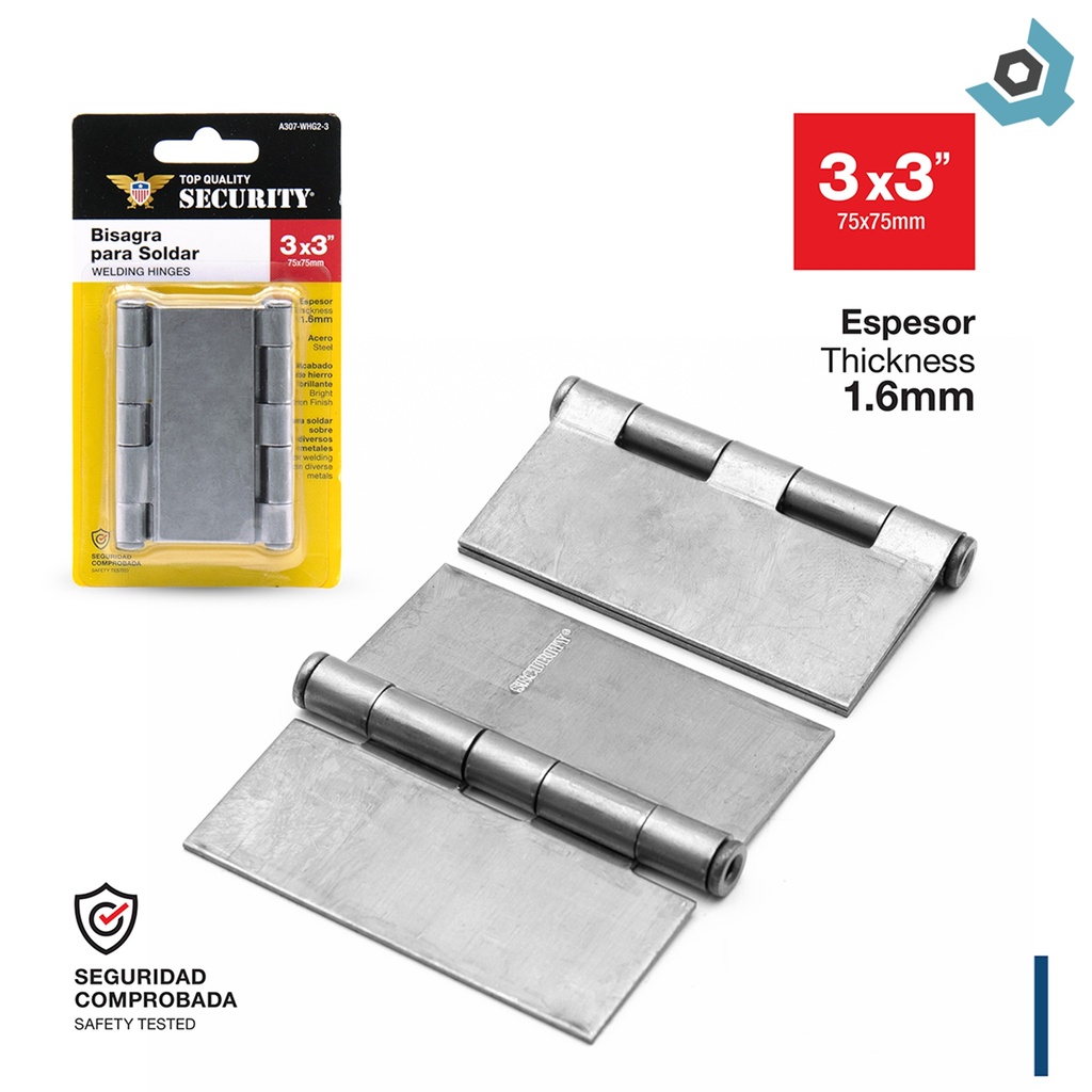 BISAGRA PARA SOLDAR 3" X 3" SECURITY
