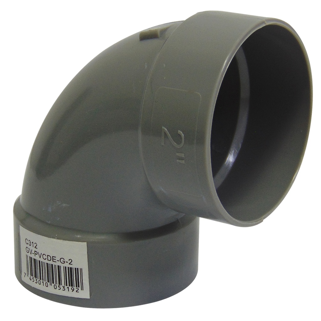 CODO 90GR 2" PVC CXC GRIS GRIVEN
