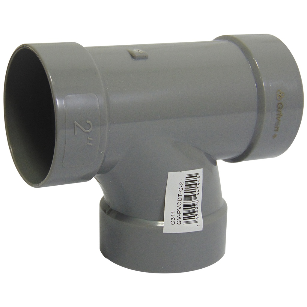 TEE PVC 2" SENCILLA GRIS GRIVEN