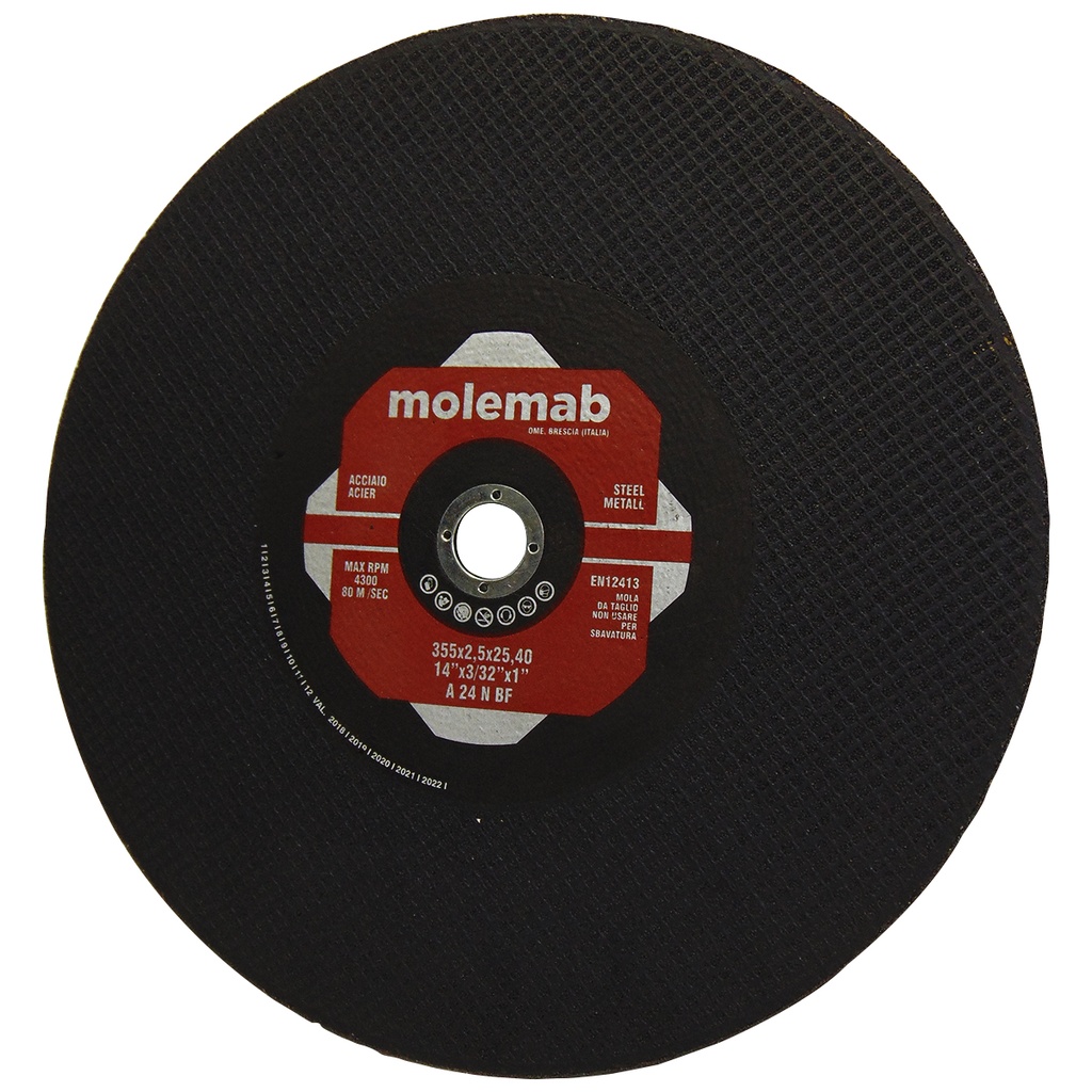 DISCO PARA CORTE 14" DE ACERO MOLEMAB