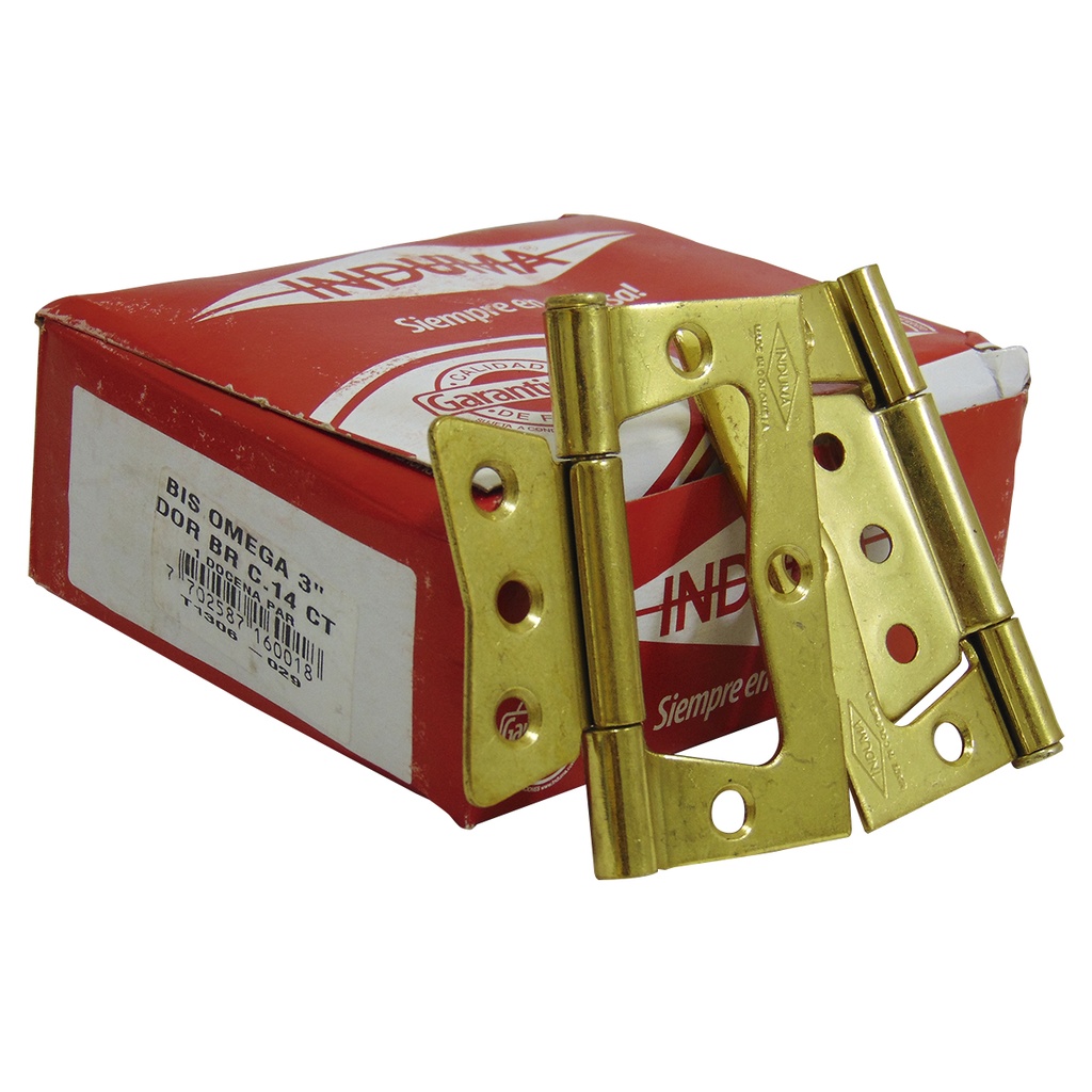 BISAGRA OMEGA 3" DORADA CALIBRE 14 INDUMA