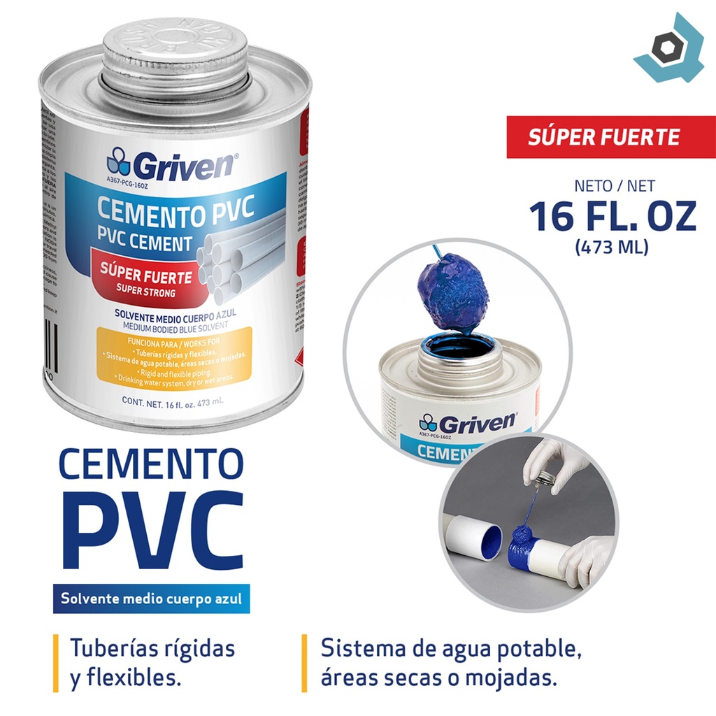SOLDADURA PVC CONDICIONES HUMEDAS 16OZ GRIVEN