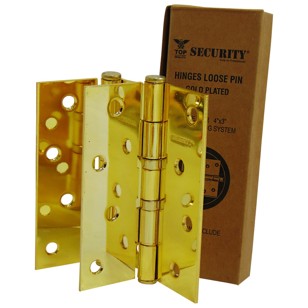 BISAGRA PARA MUEBLES 4" X 3" DORADA SECURITY