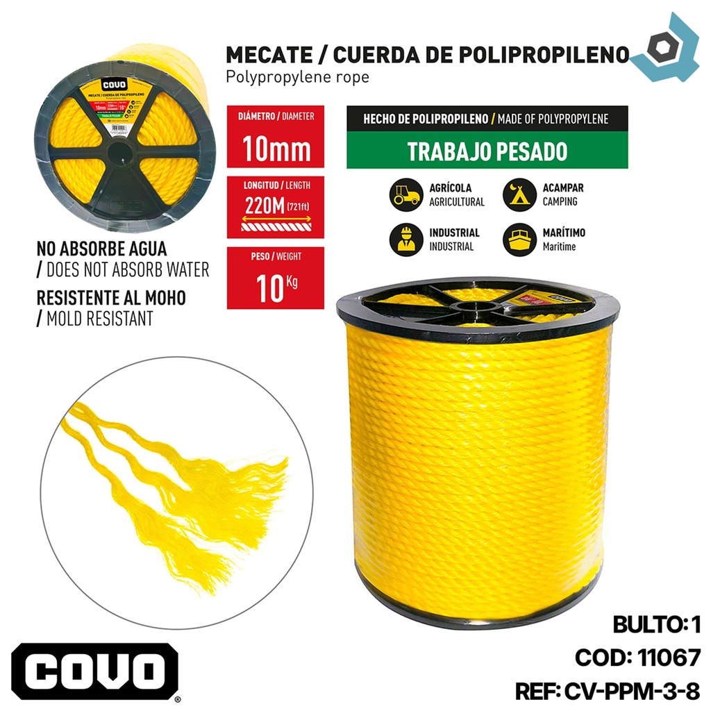 MECATE 3/8" 220 METROS COVO