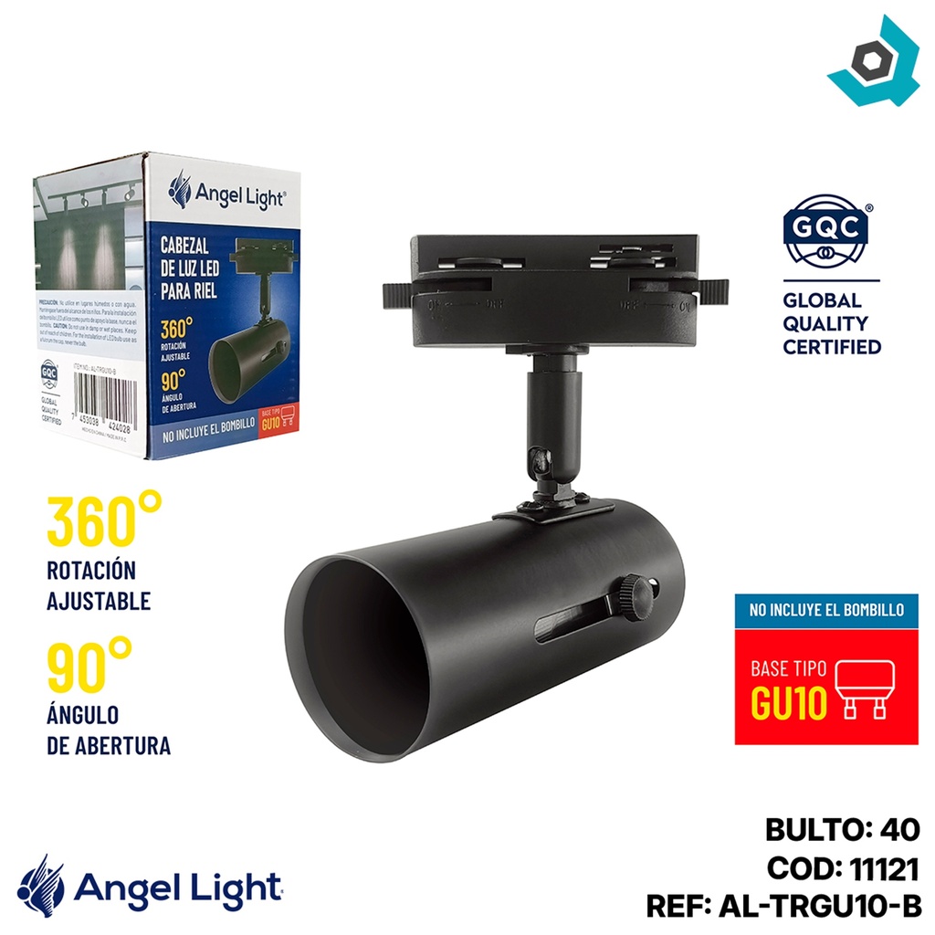 TRACK LIGHT LED PARA RIEL COLOR NEGRO ANGEL LIGHT