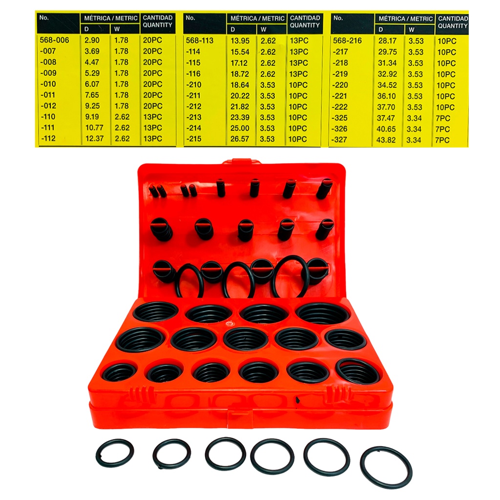 SET DE ORING DE GOMA 382 PZAS SECURITY