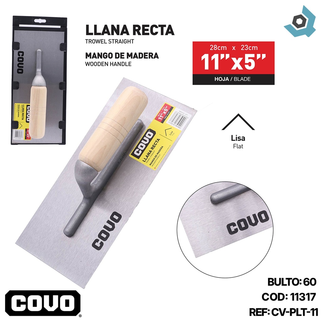LLANA RECTA 11" X 5" COVO