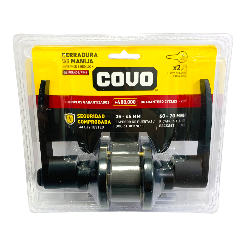 CERRADURA DE MANILLA 45MM COLOR NEGRO COVO