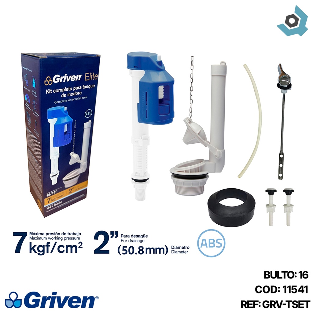 HERRAJE PARA W.C 2" PARA DESAGUE GRIVEN ELITE