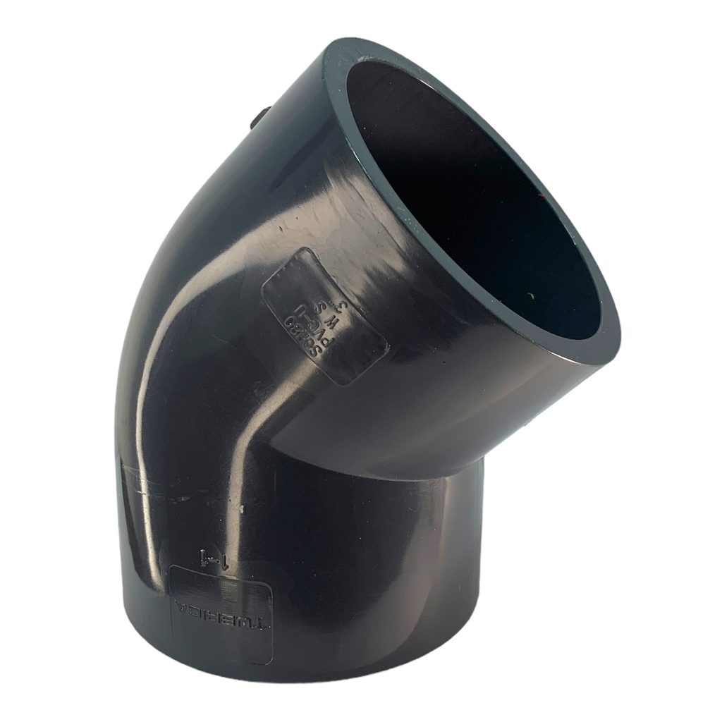 CODO 45GR PVC PRES SCH80 3" CXC TUBRICA