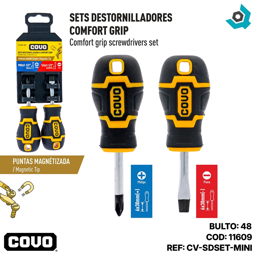 SETS DE DESTORNILLADORES MINI CONFORT GRIP COVO