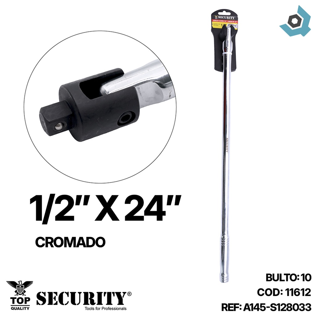 BARRA DE EXTENSION FLEXIBLE 1/2" X 24" SECURITY