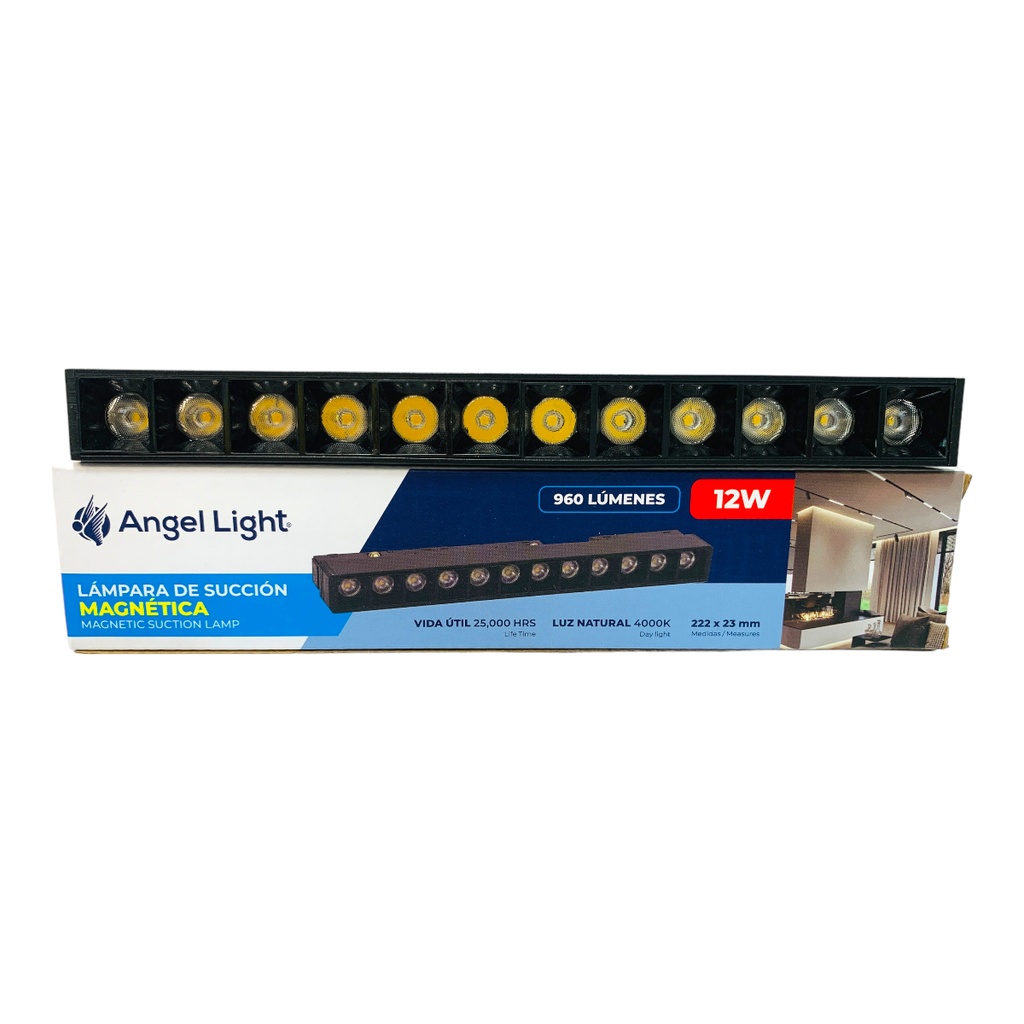LAMPARA LED PARA RIEL MAGNETICO 222 X 23MM 12W 4000K  ANGEL LIGHT