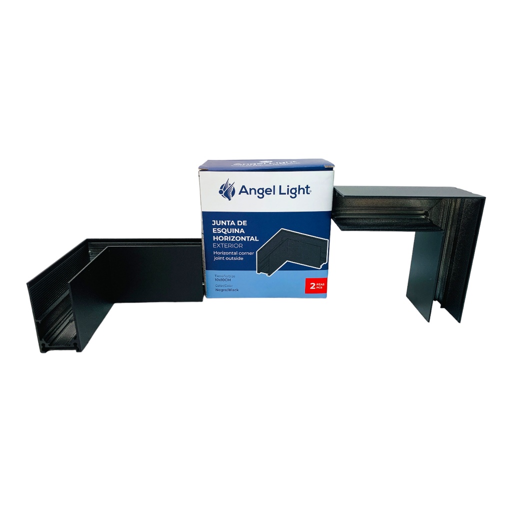 ESQUINERO HORIZONTAL EXTERIOR PARA RIEL MAGNETICO 2 PZAS NEGRO ANGEL LIGHT